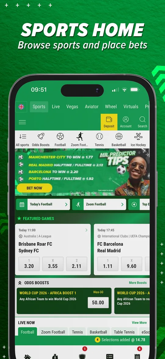 Match de football en direct dans l’application Premier Bet