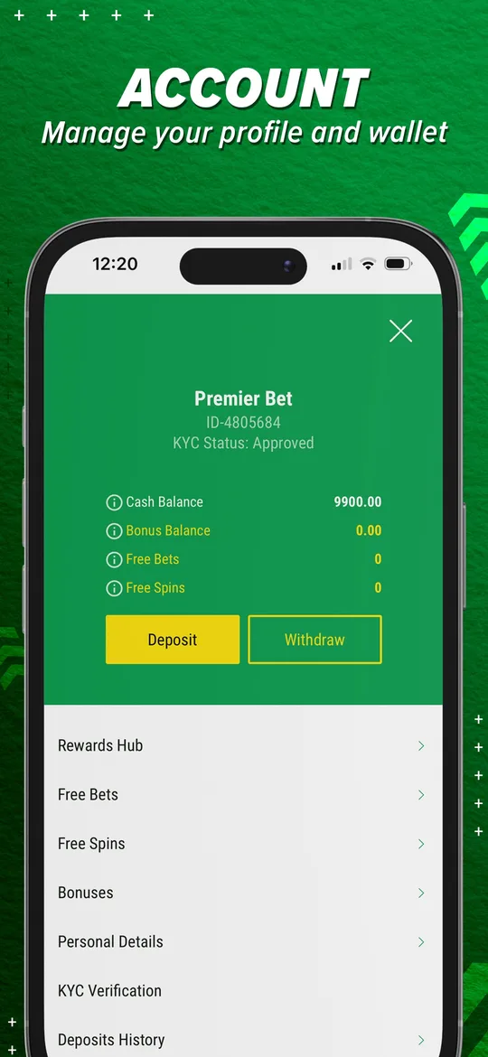 Section Vegas de l’application Premier Bet